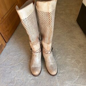 BED|STU Tan  distressed Knee High Boots
